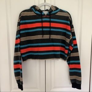 Urban Outfitters Striped Cropped Hoodie